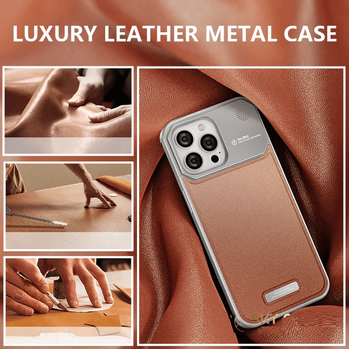iPhone 16 Pro Super Slim AeroFLex Metal Frame Less Leather Case with Magsafe - Grey